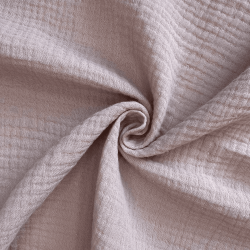 Ткань Муслин Жатый (Ширина 1,4м), цвет Пыльно-Розовый (на отрез) в Махачкале