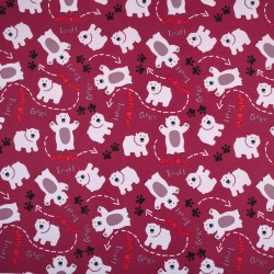 Ткань Oxford 600D PU (Ширина 1,48м), принт &quot;Белые мишки&quot; (на отрез) в Махачкале