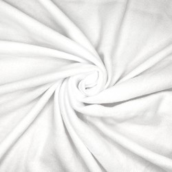 Ткань Флис Односторонний 130 гр/м2 (Ширина 150см), цвет Белый (на отрез) в Махачкале