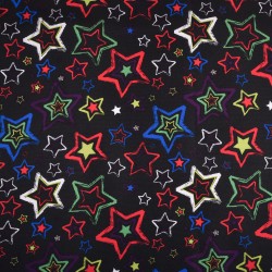 Ткань Oxford 600D PU (Ширина 1,48м), принт &quot;Звезды на черном&quot; (на отрез) в Махачкале