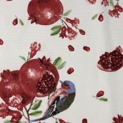 Интерьерная ткань Дак (DUCK), принт &quot;Гранат с птицей&quot; (на отрез)  в Махачкале