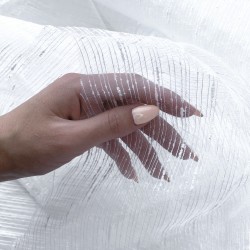 Ткань Тюль &quot;Штрихи&quot; (белый люрекс, ширина 2,8м), на отрез в Махачкале