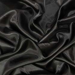 Ткань Атлас-сатин, цвет Черный (на отрез)  в Махачкале