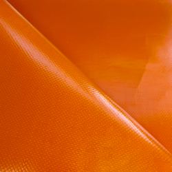 Ткань ПВХ 450 гр/м2, Оранжевый (Ширина 160см), на отрез  в Махачкале