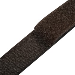 Контактная лента 40мм (38мм) цвет Тёмно-Коричневый (велькро-липучка, на отрез)  в Махачкале