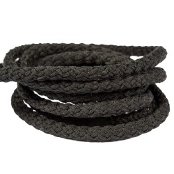 Шнур с сердечником 5мм, цвет Чёрный (плетено-вязанный, плотный) в Махачкале