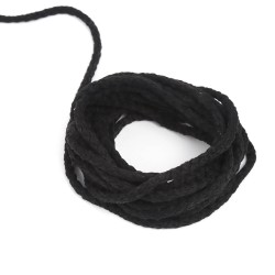 Шнур для одежды тип 2, цвет Чёрный (плетено-вязаный/полиэфир)  в Махачкале
