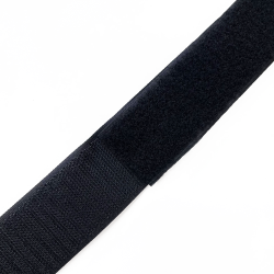 Контактная лента 40мм (38мм) цвет Черный (велькро-липучка, на отрез)  в Махачкале